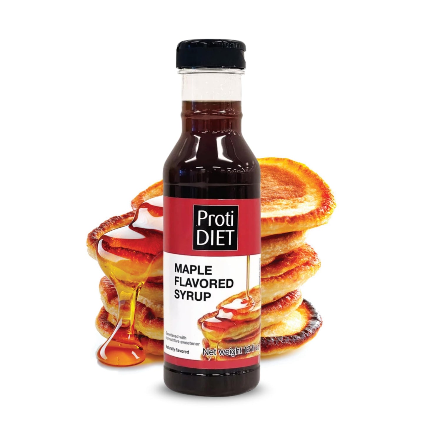 ProtiDIET Maple Flavored Syrup - Perfect On-the-Go Waffle and Pancake Syrup for a Flavorful Breakfast and Snack Time - 60ml bottle