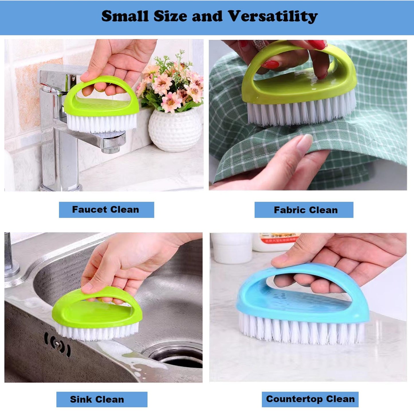 2 Pack Scrubbing Brushes for Cleaning, Heavy Duty Scrub Brush Nylon Stiff Bristles,Scrubber Cleaner Brush