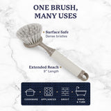 Farberware Dish Brush with Handle - 2 Pack Kitchen Scrub Brush for Dishes, Non-Scratch Dishwashing Brush Set with Firm Bristles for Pots, Pans
