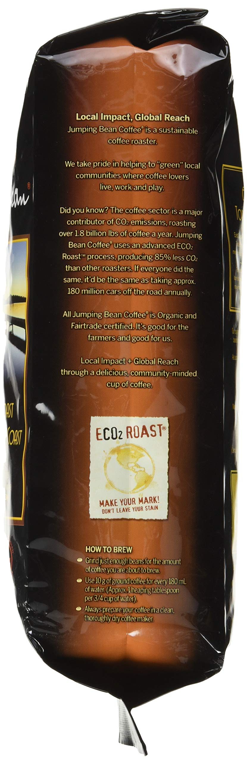 Jumping Bean Organic East Coast Roast Whole Bean Coffee, 454 GR