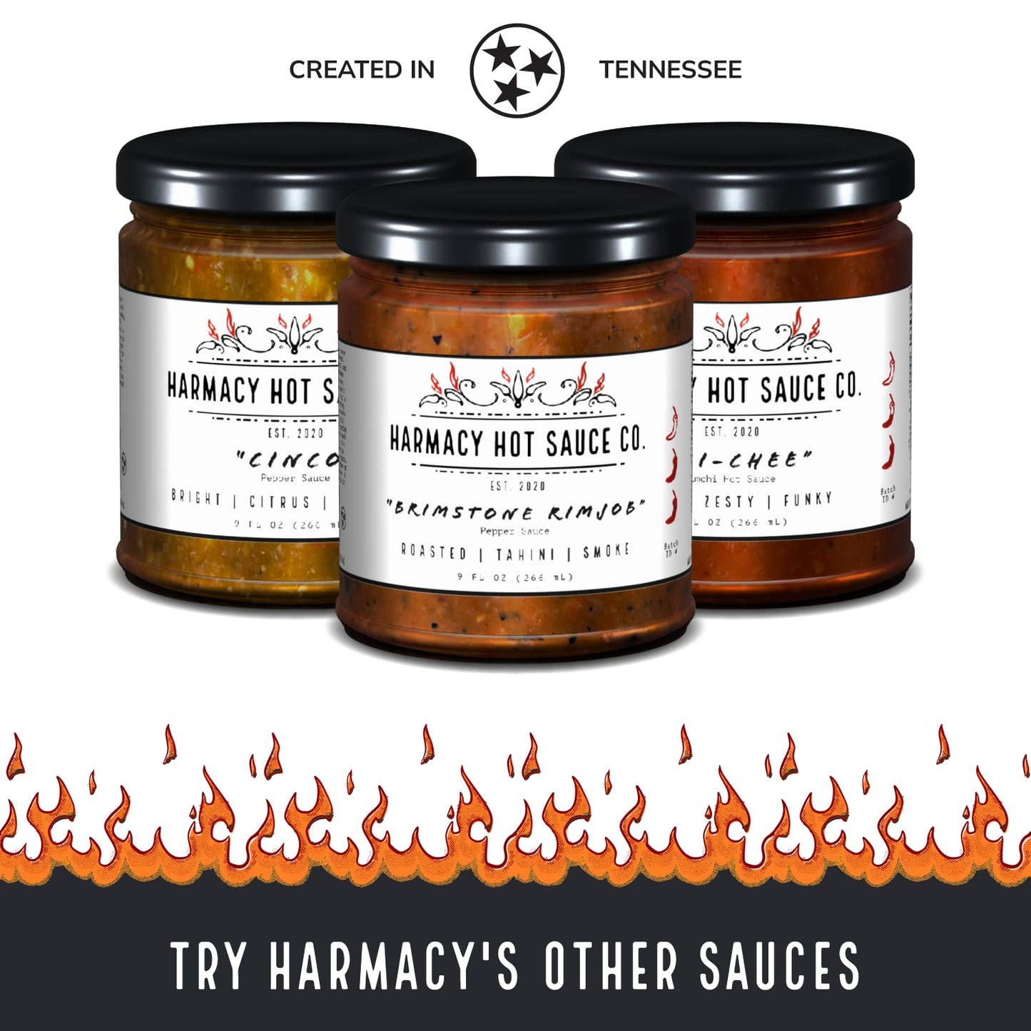 Totec's Tears - Gourmet Chili & Grilled Plum Pepper Sauce by Harmacy Hot Sauce Co, 9oz, with Sweet Heat and Smoky Depth, Small-Batch Artisan Spicy