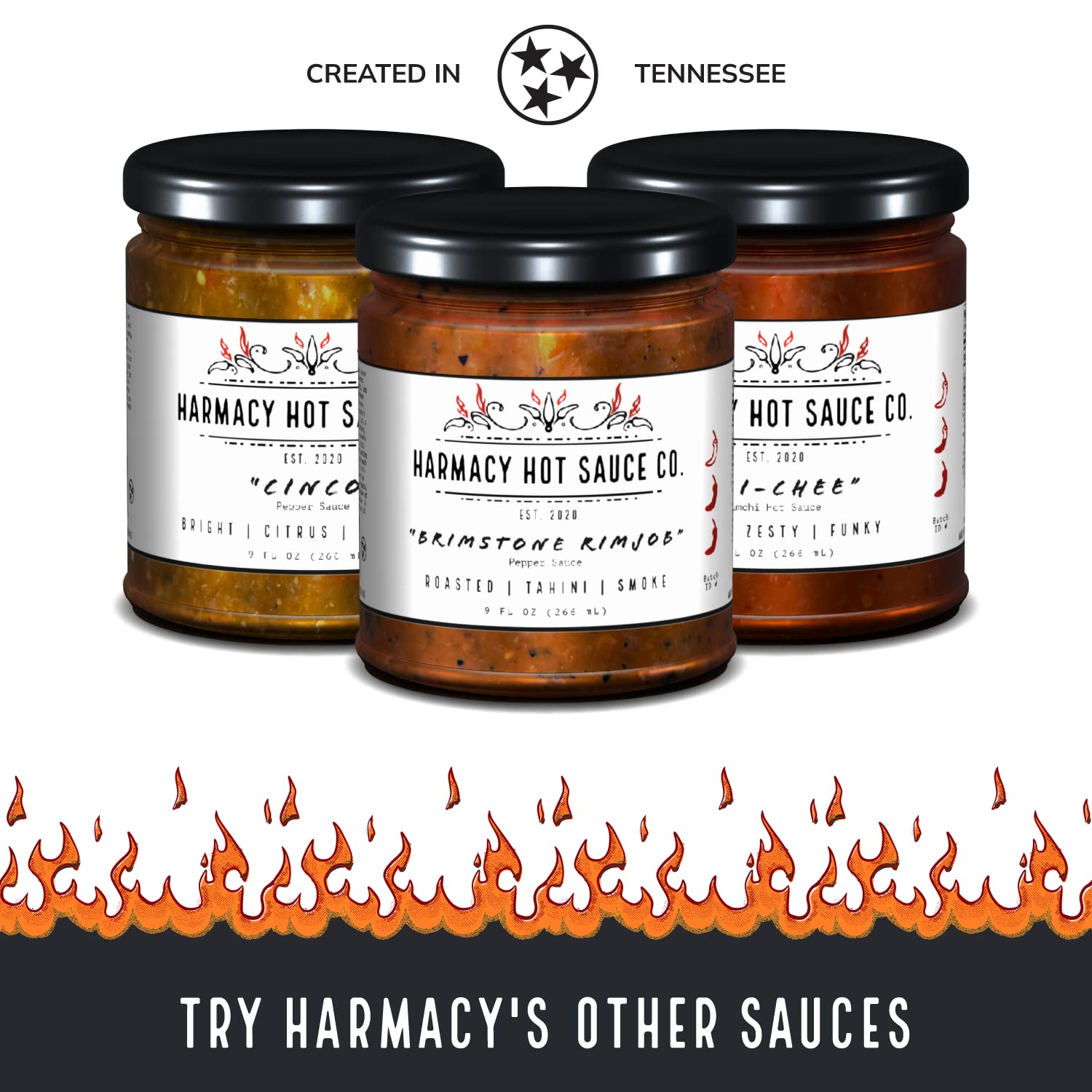 Totec's Tears - Gourmet Chili & Grilled Plum Pepper Sauce by Harmacy Hot Sauce Co, 9oz, with Sweet Heat and Smoky Depth, Small-Batch Artisan Spicy