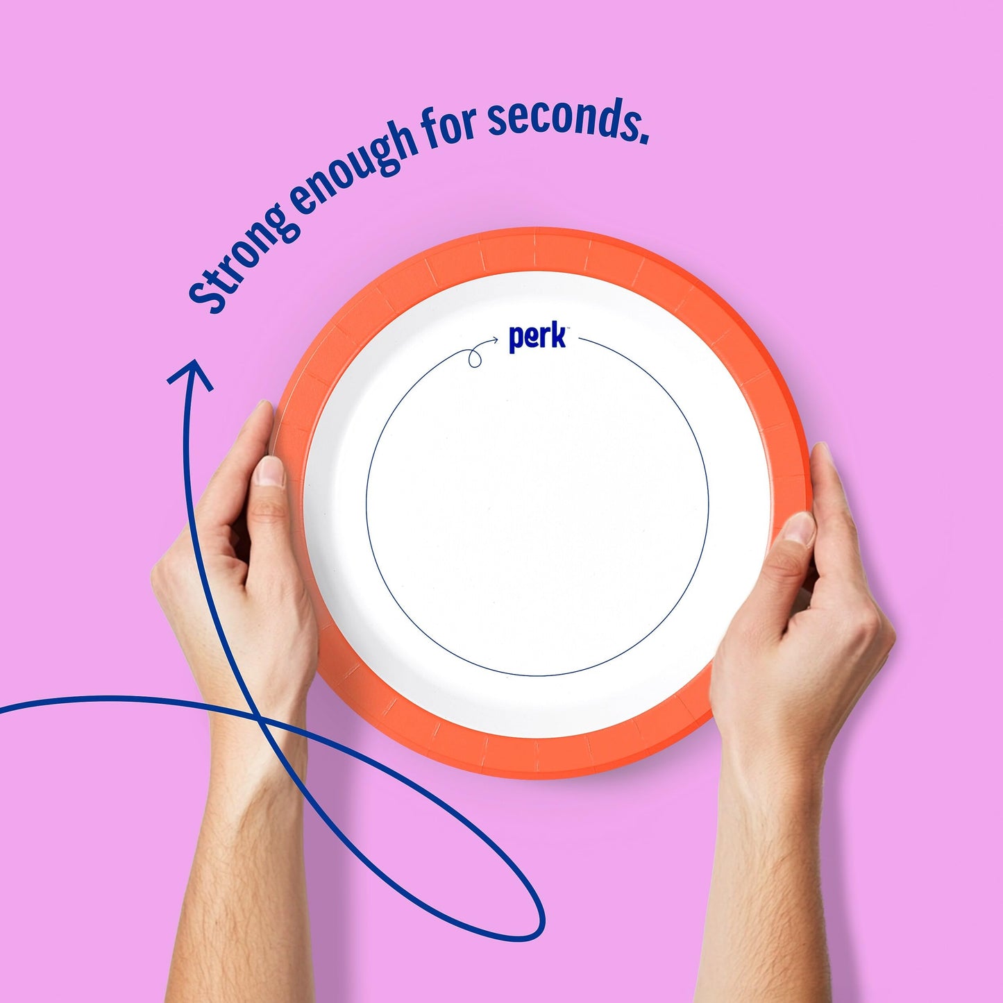 Perk 8.5 Inch Paper Plates, 125 Count, Medium-Weight Microwave Safe Disposable Plates for Everyday Use & Parties