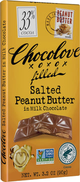 Chocolove, Salted Peanut Butter Milk Chocolate Bar, 3.17 Ounce