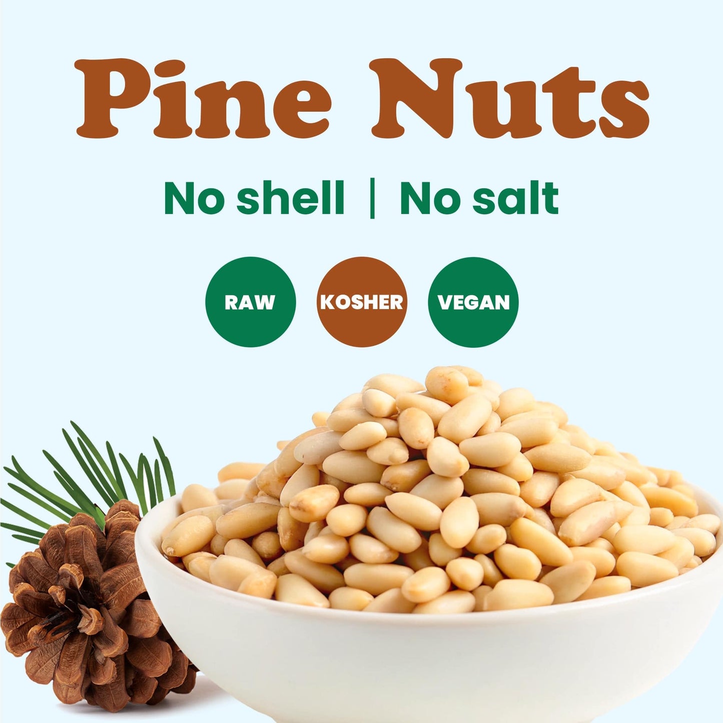Food to Live - Pine Nuts, 5 Pounds Whole Raw Pignolias, Unsalted, Vegan, Kosher, Bulk. Rich in Vitamin E, Protein. Healthy Snack. Great for Pesto