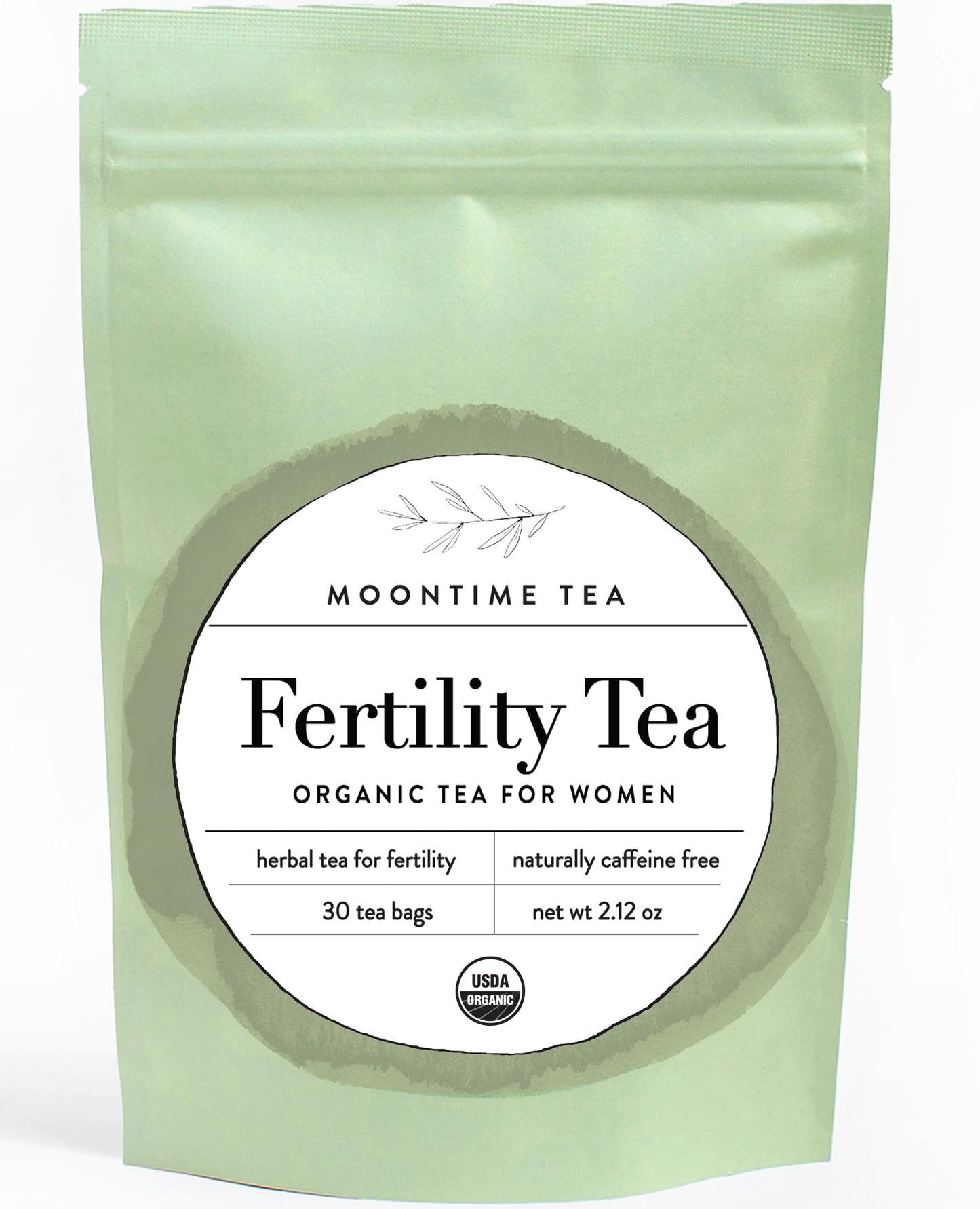 Moontime Tea Organic Fertility Tea for Women TTC | Red Raspberry Leaf, Nettle, Red Clover & Peppermint | Preconception Wellness | USDA Certified | 30