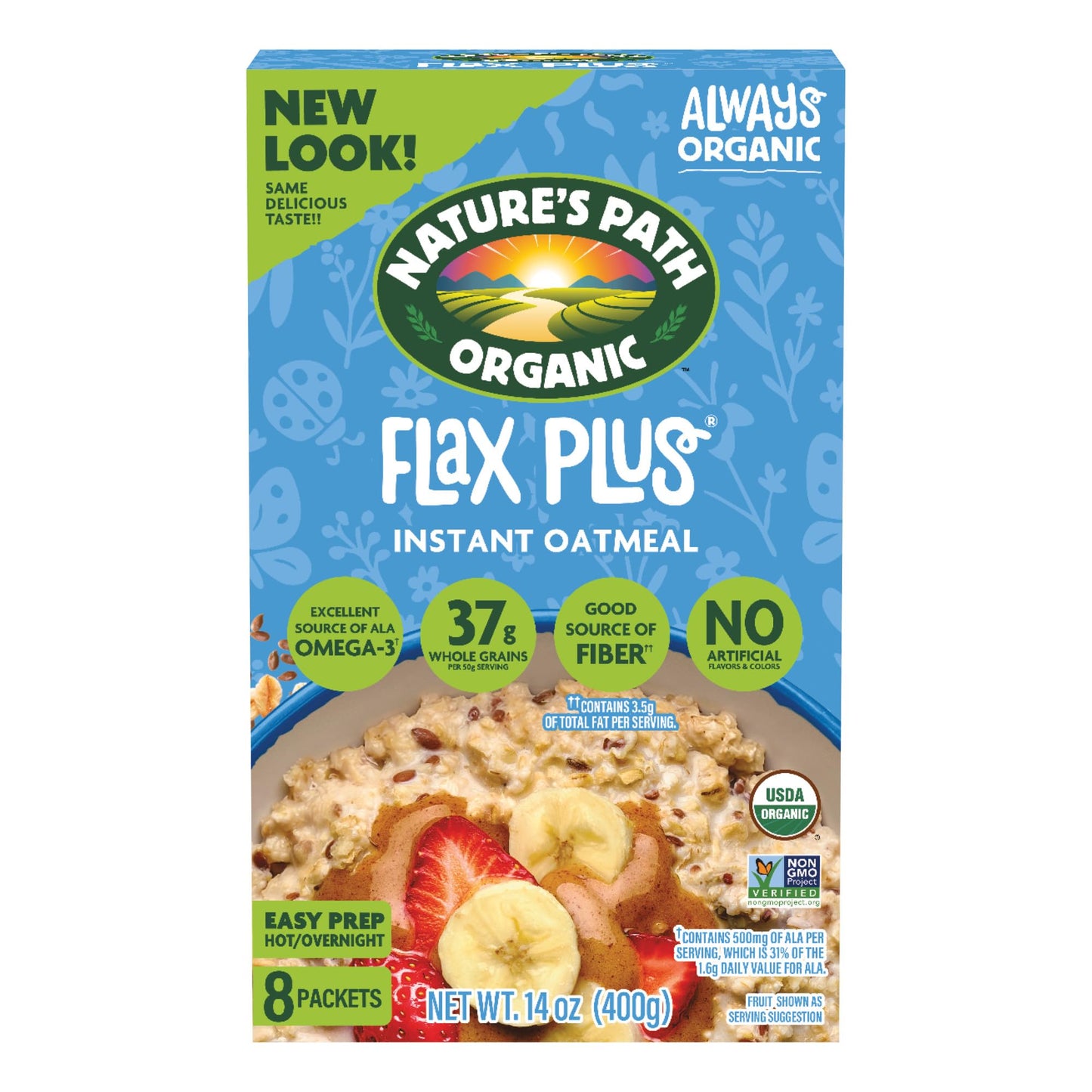 Nature's Path Organic Flax Plus Instant Oatmeal, 14 oz (Pack of 6), Non-GMO