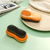 Laundry Stain Brush 2 Pack Two-Side Soft Bristle Scrub Brush for Stain Removal Silicone Household Clothes Washing Brush Dual-use Scrubbing Brush