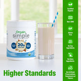 Orgain Organic Simple Vegan Protein Powder, Vanilla - 20g Plant Based Protein, Made with less Ingredients, No Artificial Sweeteners, Gluten Free, No