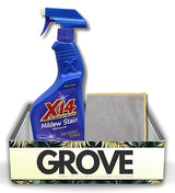 Malco X-14 Mildew Stain Remover Spray 1 qt Bundle with Microfiber Cloth - Fast-Acting Mold and Mildew Cleaner for Grout, Tile, Vinyl, Plastic, Boats