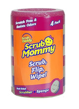 Scrub Daddy, Scrub Mommy - Dual Sided Sponge & Scrubber, Soft in Warm Water, Firm in Cold, FlexTexture, Deep Cleaning, Dishwasher Safe, Multipurpose