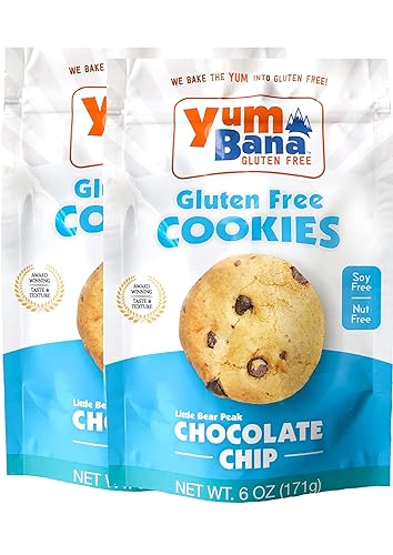 Yumbana Gluten Free Chocolate Chip Cookies - Soy Free, Nut Free Cookies - No Artificial Flavors or Preservatives - Great for Snacks and Parties - 2