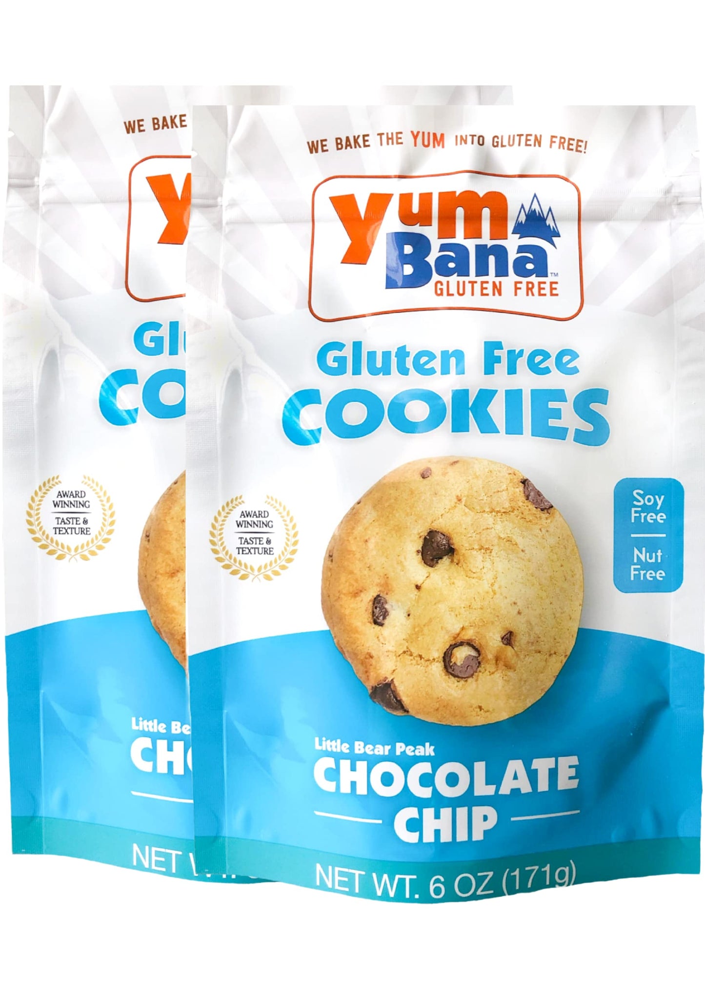 Yumbana Gluten Free Chocolate Chip Cookies - Soy Free, Nut Free Cookies - No Artificial Flavors or Preservatives - Great for Snacks and Parties - 2