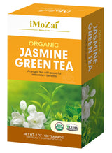 Imozai Organic Jasmine Green Tea Bags 100 Count Individually Wrapped | Lower Caffeine | Floral Aroma & Taste