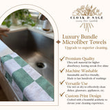 Microfiber Cleaning Cloths 13x13 - Lint-Free, Streak-Free Reusable Towels for Kitchen, Glass, Bathroom & Car | Cloak & Sage