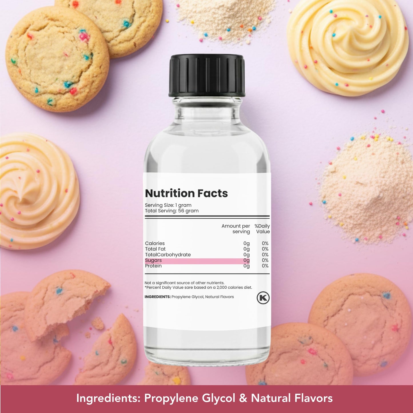 Dolce Flav Natural Cake Batter Extract - 2 Ounce Water-Soluble Kosher, Sugar-Free, Concentrated Birthday Cake Flavor for Frosting, Cupcakes & Ice