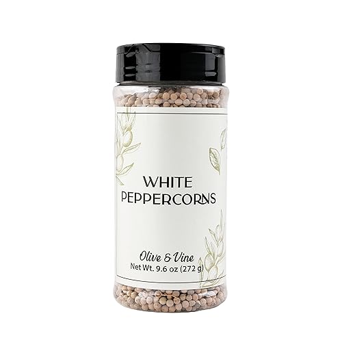 Olive & Vine White Peppercorns, Subtle Heat, For Seasoning & Marinades, Rich Tradition, Authentic Taste, For Global Recipes (9.6 Ounce)