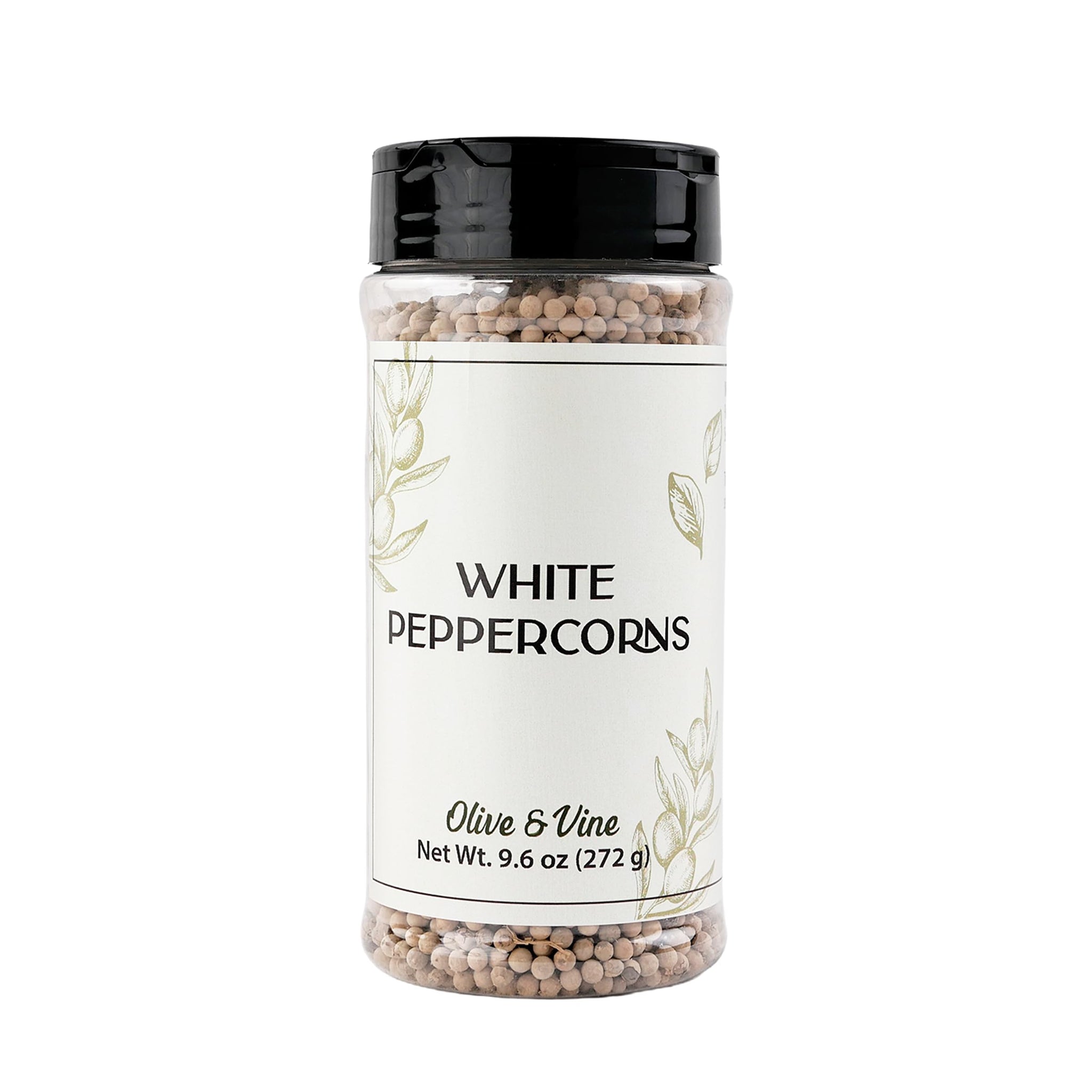 Olive & Vine White Peppercorns, Subtle Heat, For Seasoning & Marinades, Rich Tradition, Authentic Taste, For Global Recipes (9.6 Ounce)