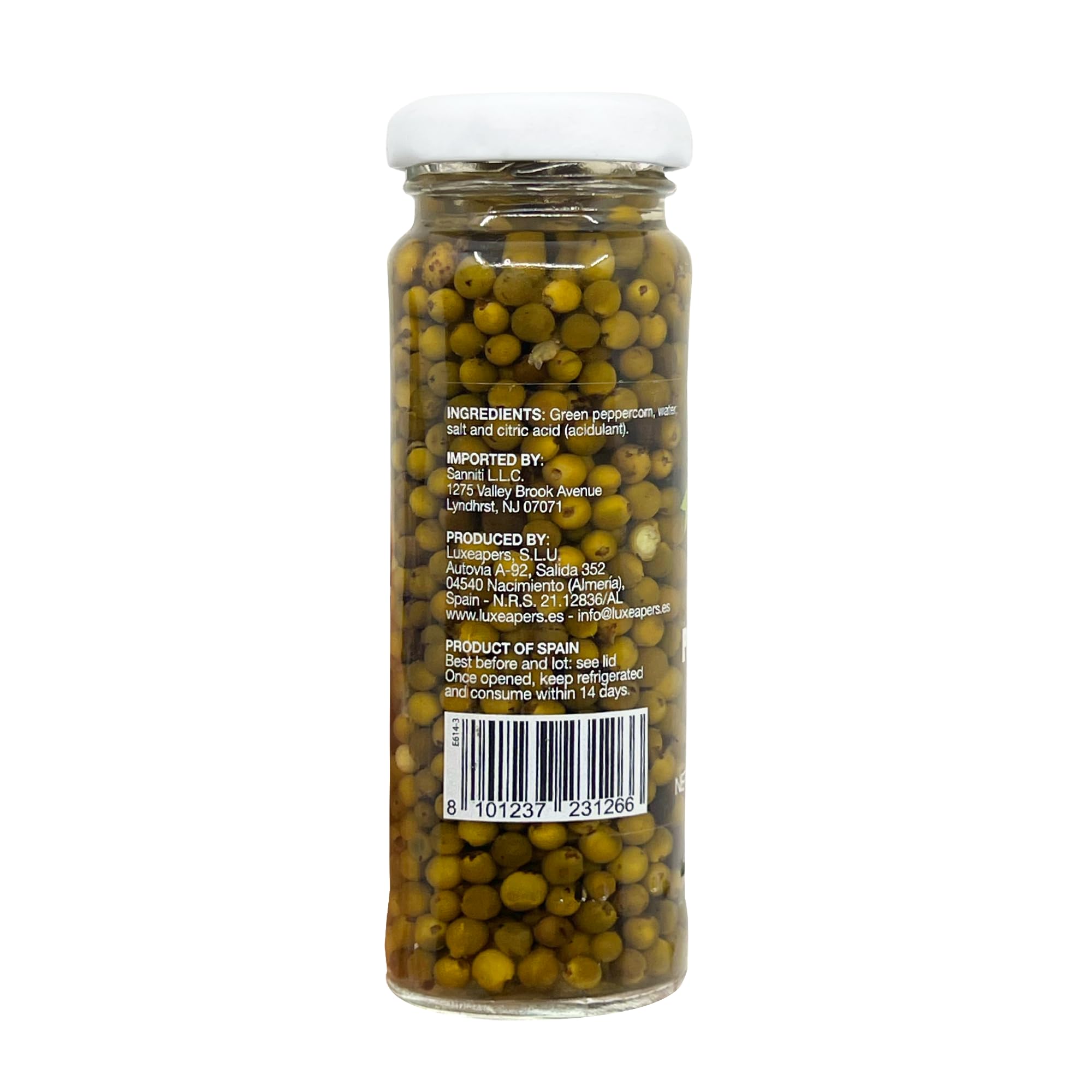 Sanniti Peppercorns in Brine | Imported from Spain | Great for Sauces, Soups, Meats and Light Dishes, 3.9 oz (Pack of 2) (Green)
