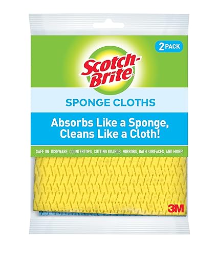 Scotch-Brite Sponge Cloths, Reusable Dish Towel that Absorbs Like a Sponge, Dishwasher-Safe Wipes that are Ideal for Nonstick Cookware, Tile