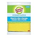 Scotch-Brite Sponge Cloths, Reusable Dish Towel that Absorbs Like a Sponge, Dishwasher-Safe Wipes that are Ideal for Nonstick Cookware, Tile