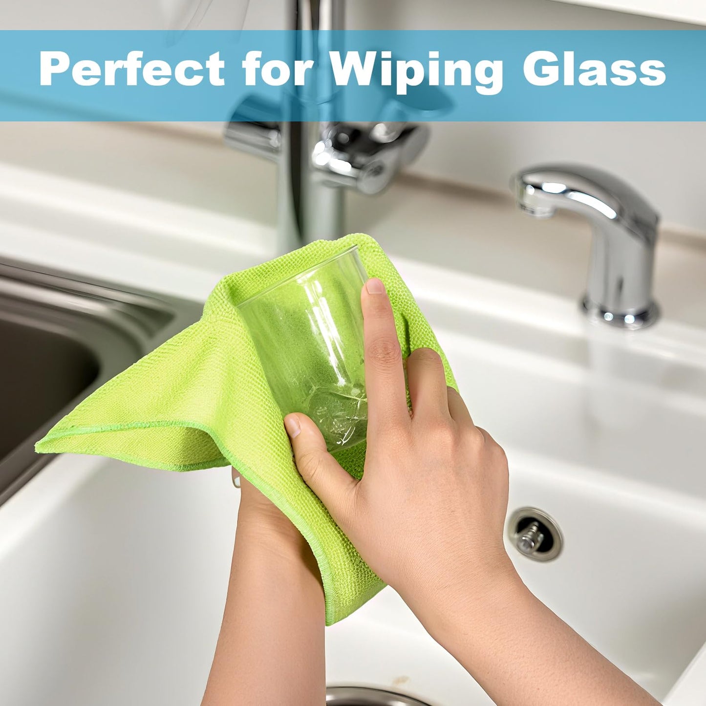 INFICRIME Microfiber Cleaning Cloths, 15 Pack Cleaning Rags, Wet and Dry Use Cleaning Towels, Highly Absorbent and Soft Feel, Lint Free, Streak Free
