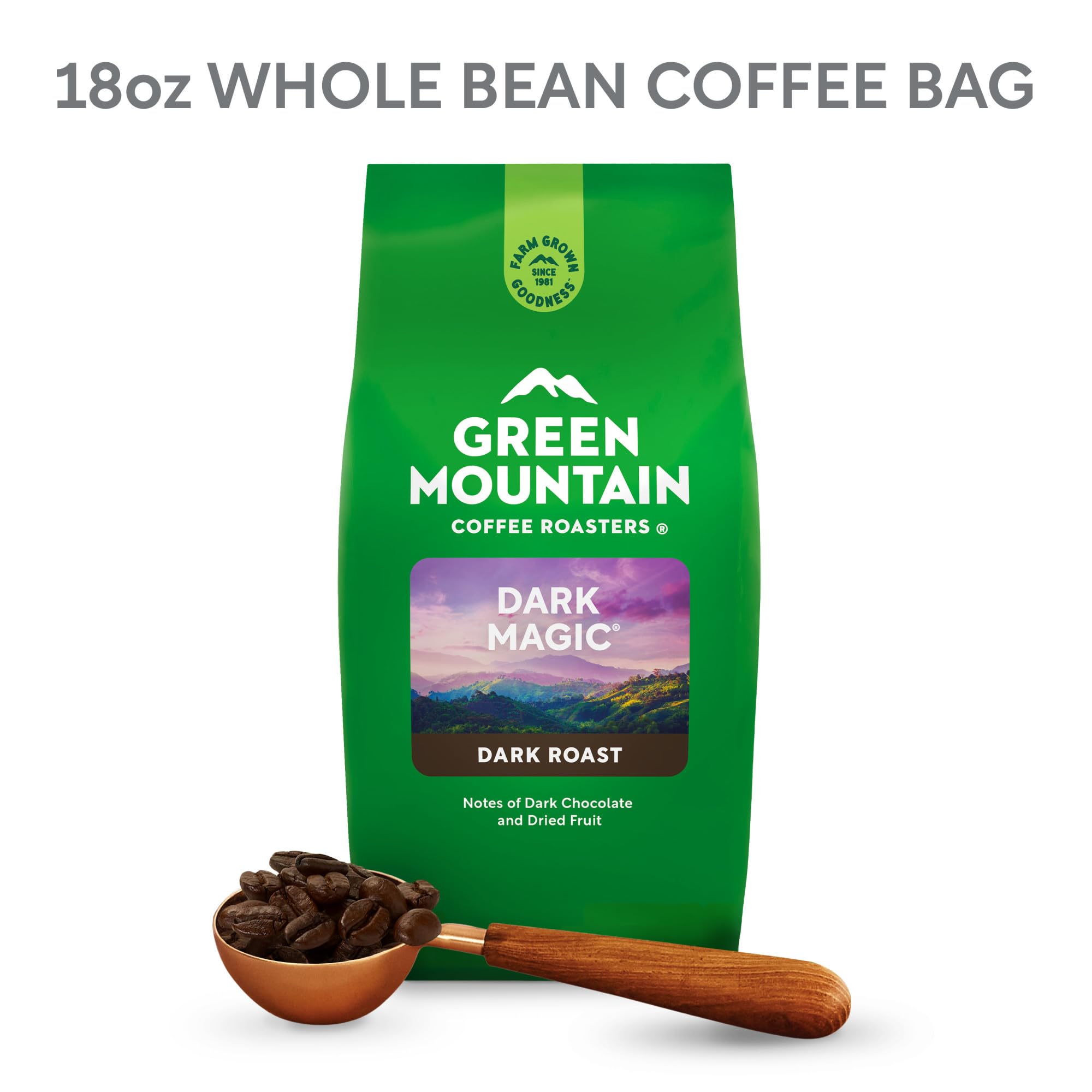 Green Mountain Coffee Roasters Dark Magic, Whole Bean Coffee, Bagged 18 oz