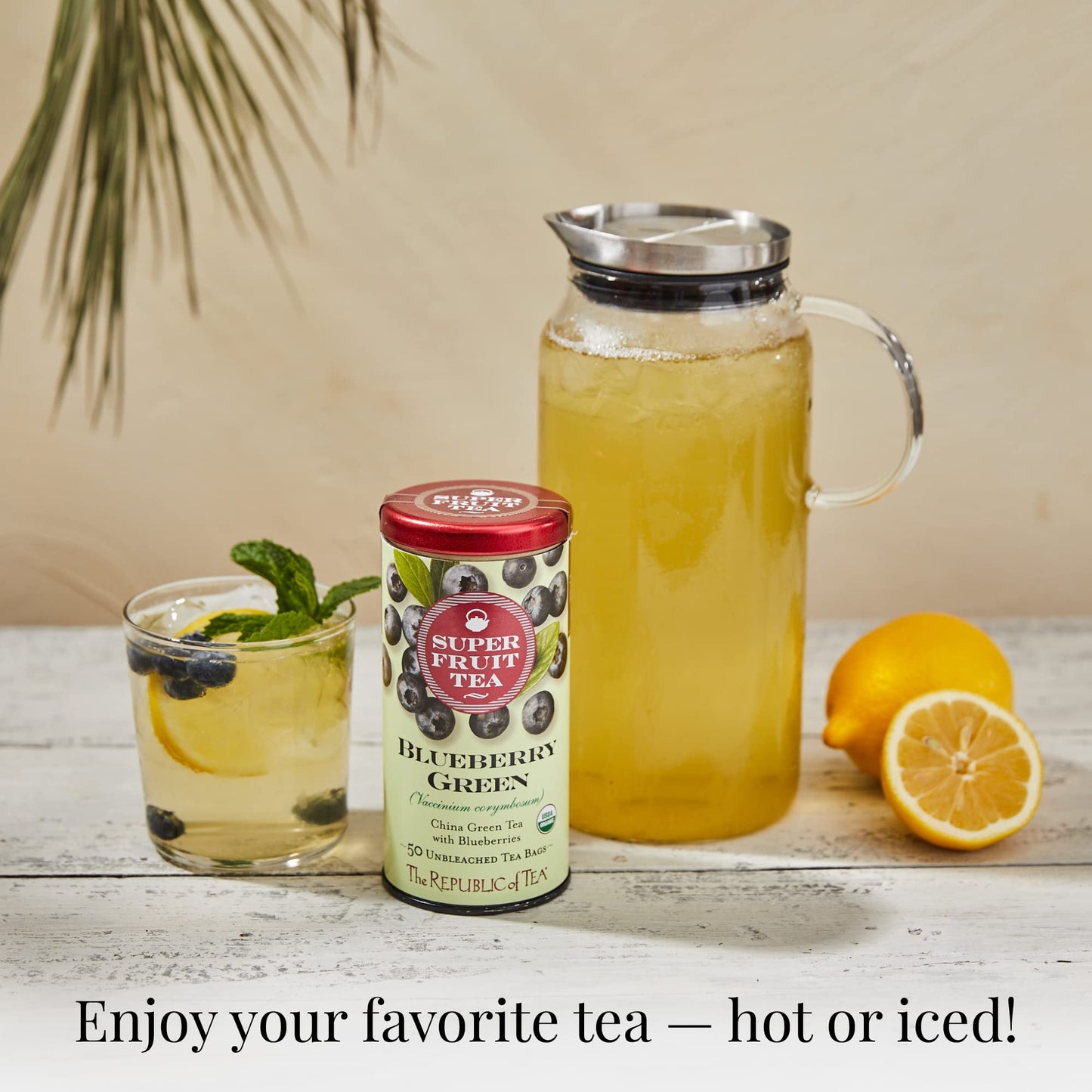The Republic of Tea Blueberry Green Superfruit Tea, 50 Tea Bag Tin