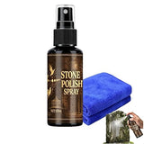 BPiYHUM Tombstone Polish Spray With Towel, Headstone Cleaner for Graves, Gravestone Cleaning Solution Kit, Gentle Stone Care Restorer for Granite