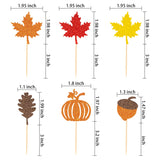 48Pcs Thanksgiving Cupcake Toppers Fall Cupcake Toppers Thanksgiving Cake Decorations Leaf Cupcake Topper Fall Cupcake Decorations