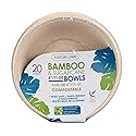 NatureZway Eco-Elegance - 6" Bamboo & Sugarcane Bowls [20-Pack] - Sustainable, Compostable and Premium Quality Dinnerware for Eco-Friendly