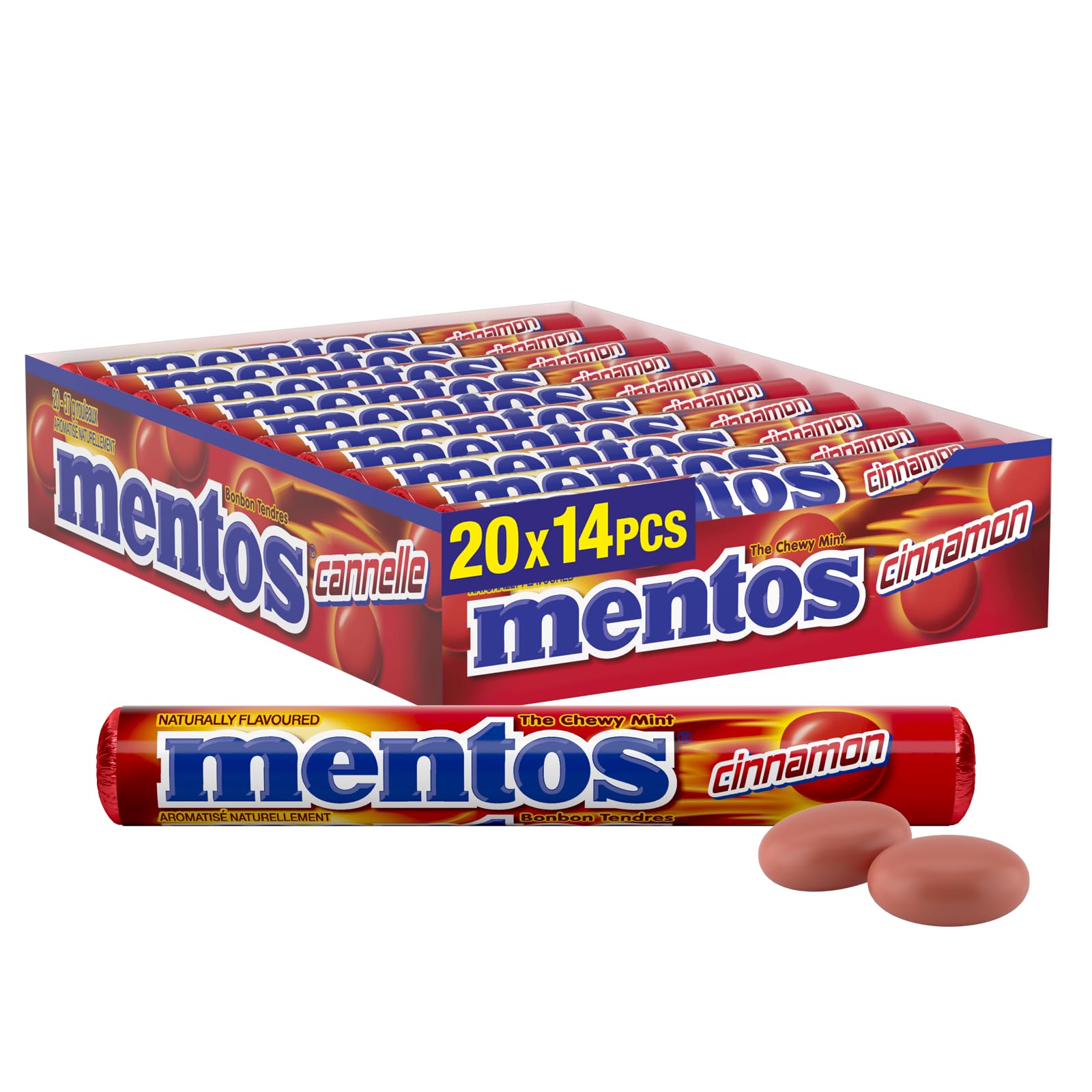 Mentos Cinnamon Candy, 1.32-Ounce Rolls (Pack of 20)