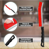 Crevice Cleaning Brush Set - 3Pcs Hard Bristle Cleaning Tools in Black, Red & Blue for Grout, Tile Floors, Gaps & Narrow Spaces - Small Grout Scrub