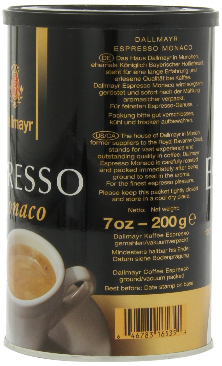 Dallmayr Gourmet Coffee, Espresso Monaco (Ground), 7-Ounce Tins (Pack of 4)