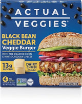 Actual Veggies Black Bean Cheddar Veggie Burger, 12 Oz