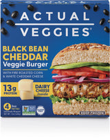 Actual Veggies Black Bean Cheddar Veggie Burger, 12 Oz