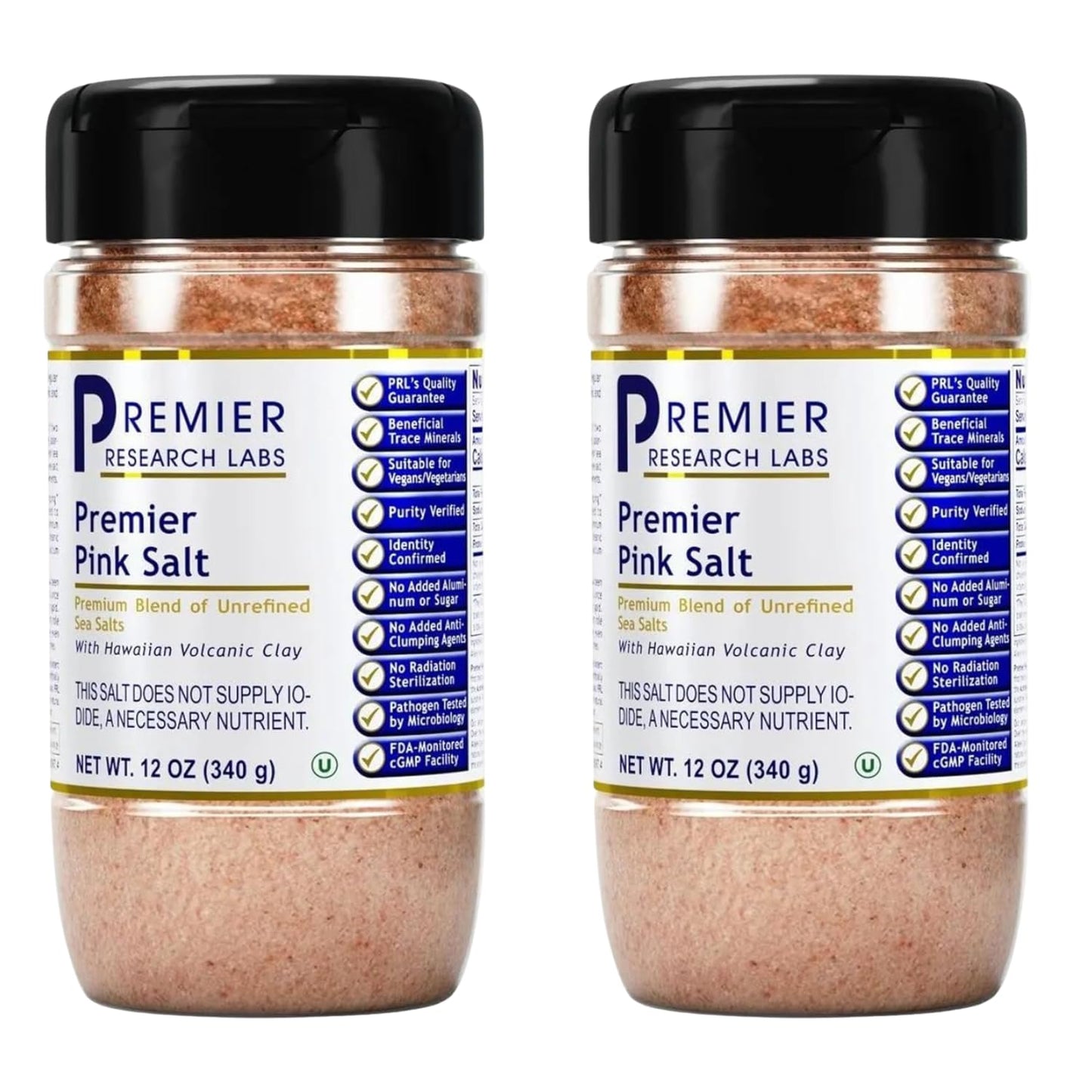 Premier Research Labs Pink Salt - Hawaiian Red Alaea Sea Salt Blend for Food, Cooking, and Eating - Flaky, Unrefined, and Additive-Free, 12 oz (Pack