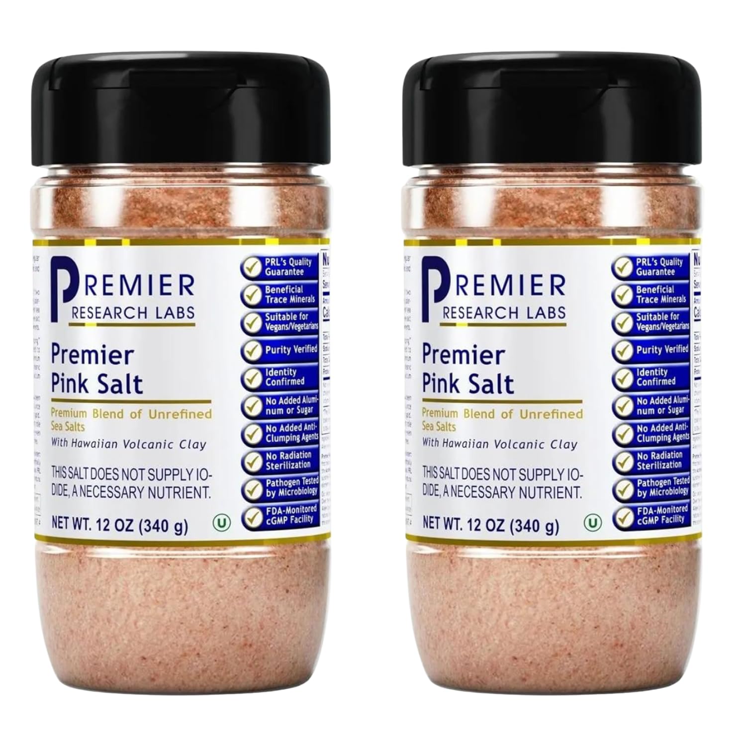 Premier Research Labs Pink Salt - Hawaiian Red Alaea Sea Salt Blend for Food, Cooking, and Eating - Flaky, Unrefined, and Additive-Free, 12 oz (Pack