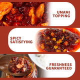 S&B Chili Oil With Crunchhy Garlic 3.9oz Pack of 6 Bundle with FREE KC Commerce Wodden Spoon (3.9oz Pack of 6 Spicy)