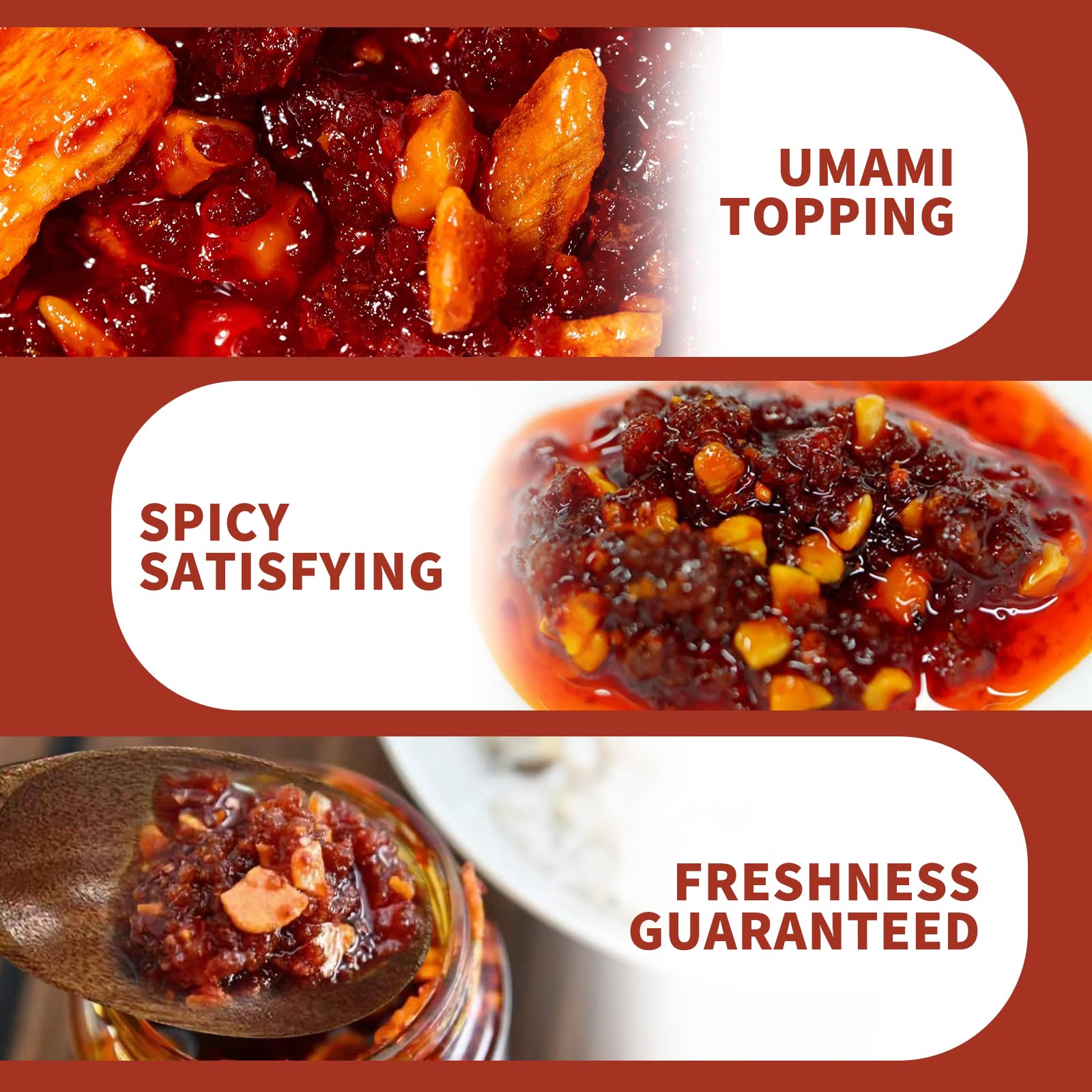 S&B Chili Oil With Crunchhy Garlic 3.9oz Pack of 6 Bundle with FREE KC Commerce Wodden Spoon (3.9oz Pack of 6 Spicy)
