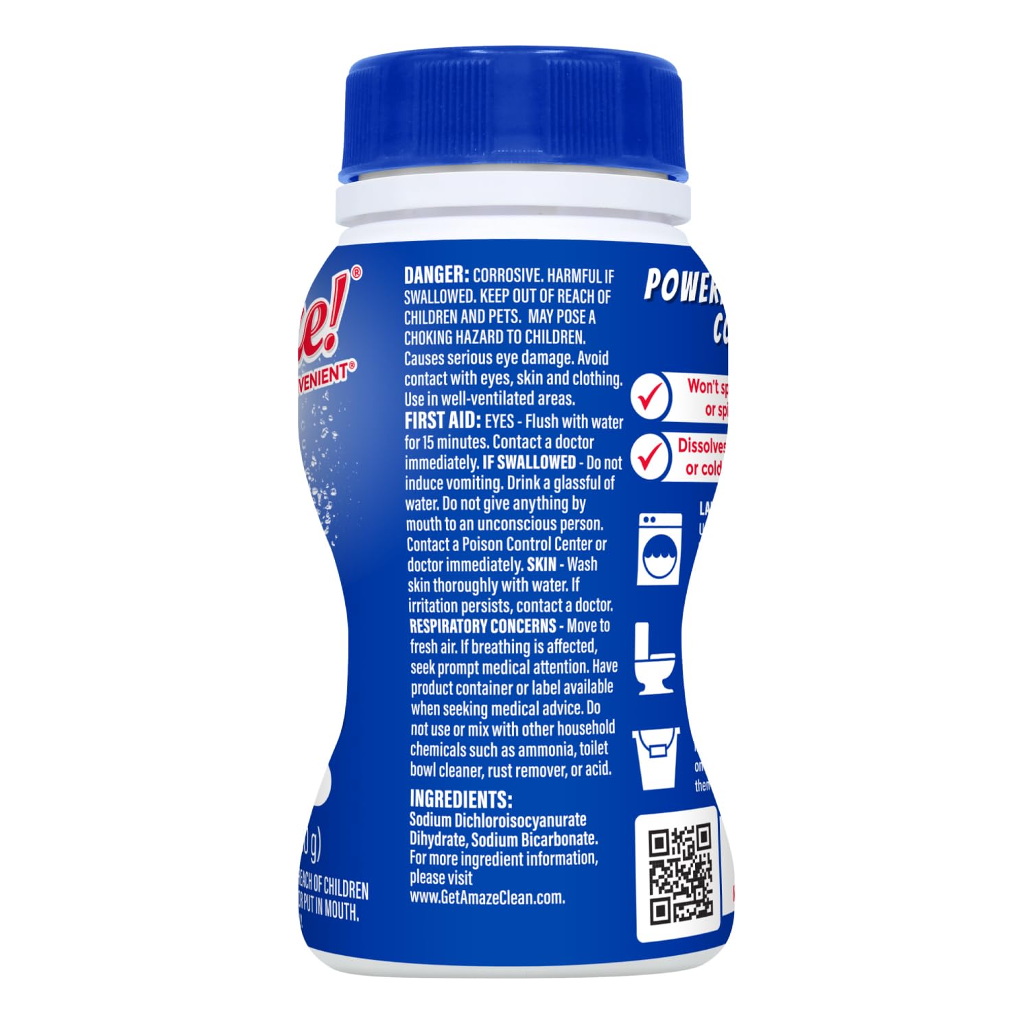 AMAZE Ultra Concentrated Bleach Tablets [32 tablets] - Original Scent - for Laundry, Toilet, and Multipurpose Home Cleaning. No Splash Liquid Bleach