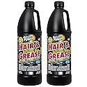 Instant Power Hair and Grease Drain Cleaner - Shower Drain & Sink Cleaner, Liquid Clog Remover, Made in USA, Sink Deodorizer - 1 Liter (Pack of 2)