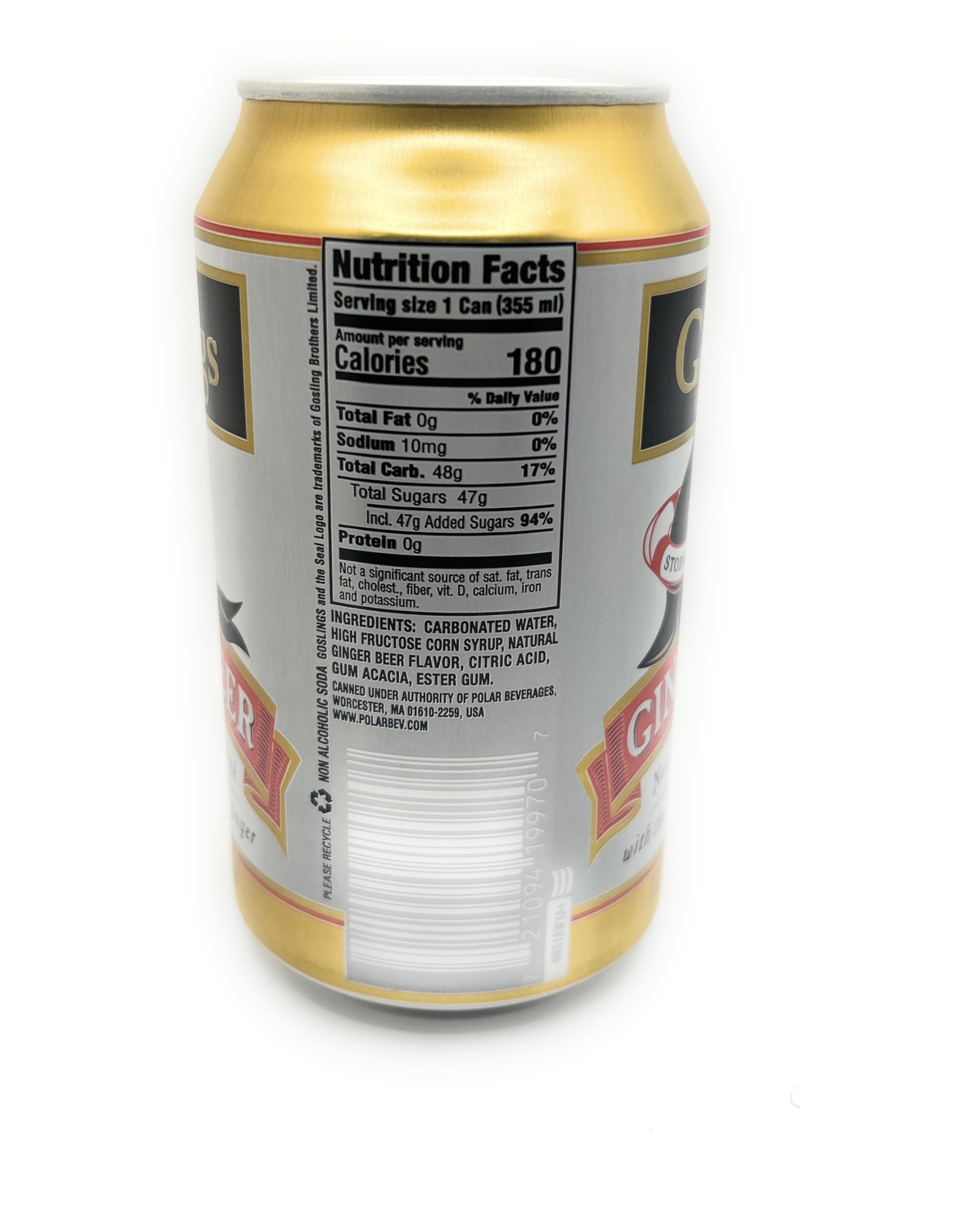 Goslings Stormy Ginger Beer, All Natural Flavor with the Refreshing Zip of Ginger, 12 fl oz Cans (9 Cans)