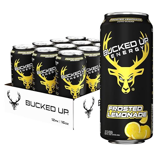 Bucked Up Energy Zero Sugar | 300mg Caffeine Energy Drink with AlphaSize TeaCrine Dynamine and Huperzine A | Zero Sugar Performance Beverage, 12 Pack