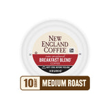 New England Coffee Single Serve Pods, Breakfast Blend Medium Roast 10 Count (Pack of 1)