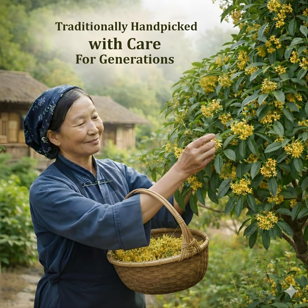 Green Hill Tea Osmanthus Flower Dried - Premium- Fragrant Osmanthus Dried Flowers -Loose Leaf Tea - 100% Pure, Natural, Non-GMO - Great for Brewing