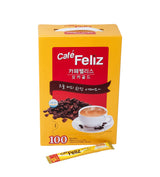 KOREA Cafe Feliz Mocha Gold Instant Coffee Mix, 3-in-1 Korean Instant Coffee single serve 0.42oz(12g) per Stick, 100 Sticks