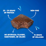 Munch Better Peanut Butter Protein Brownies - High Protein (29g), Gluten-Free, Low Sugar, Collagen-Infused, Clean Ingredients (8 Brownies per Box) |