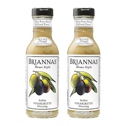 BRIANNAS - Home Style Italian Vinaigrette Dressing - Fine Salad Dressing made with Premium Ingredients - Gluten Free & Low Sugar Dressing - 12 oz