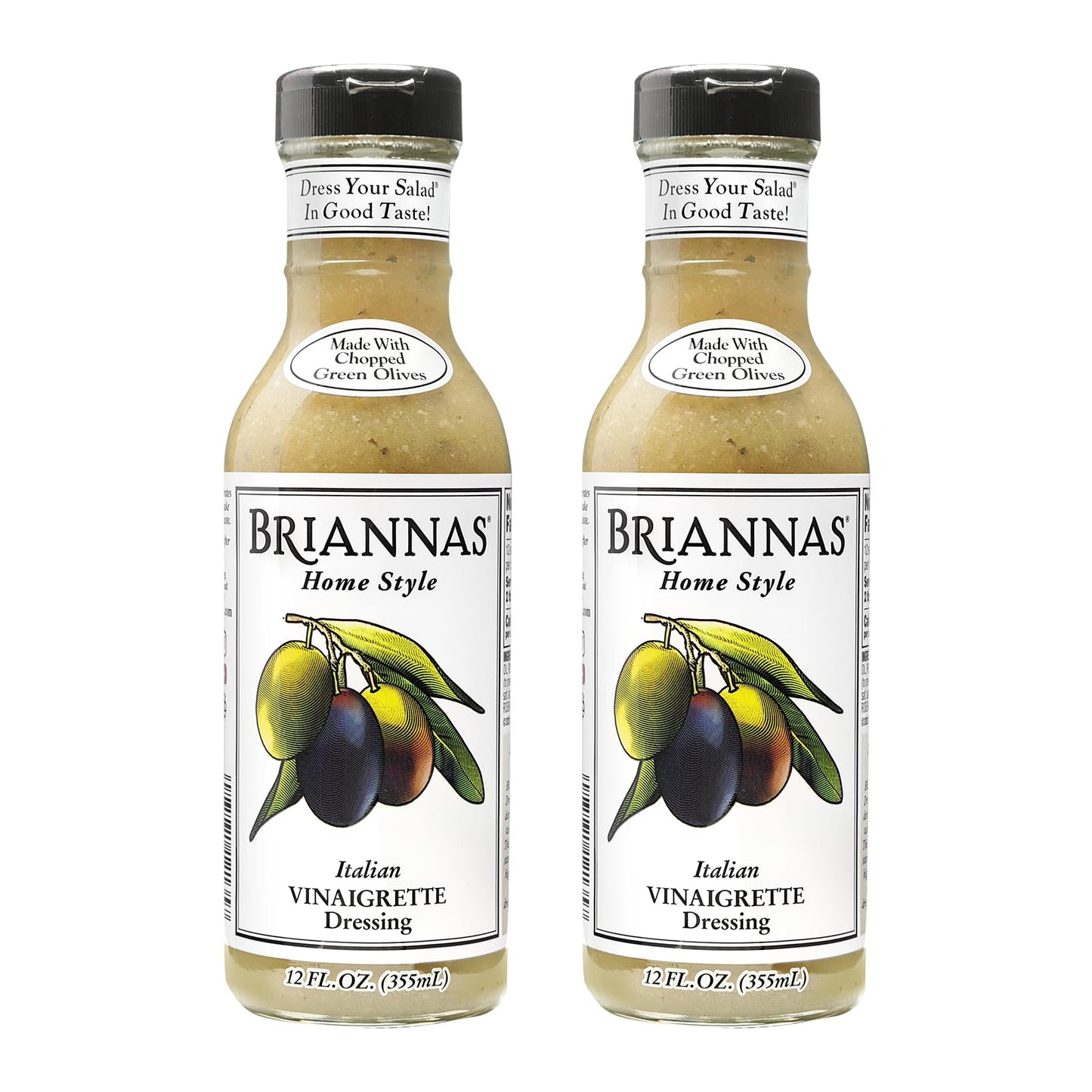 BRIANNAS - Home Style Italian Vinaigrette Dressing - Fine Salad Dressing made with Premium Ingredients - Gluten Free & Low Sugar Dressing - 12 oz